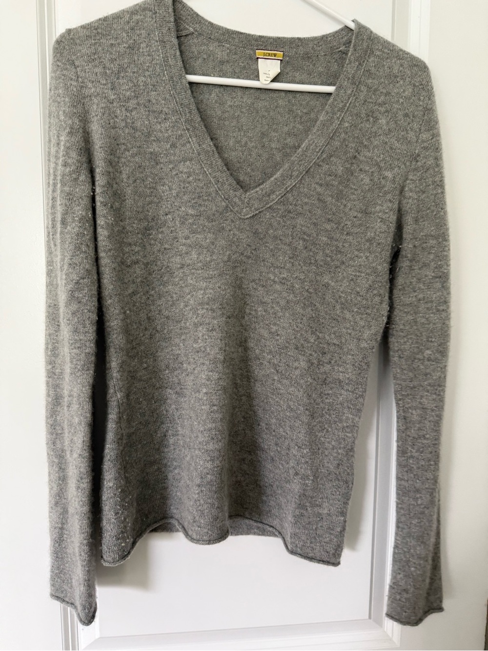 J. Crew Gray V-Neck Cashmere Sweater - Classic Women’s Knit